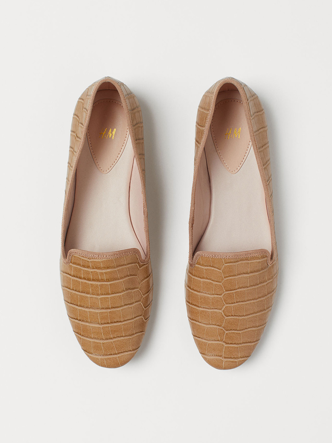 Buy H&amp;M Women Beige Textured Loafers Casual Shoes for