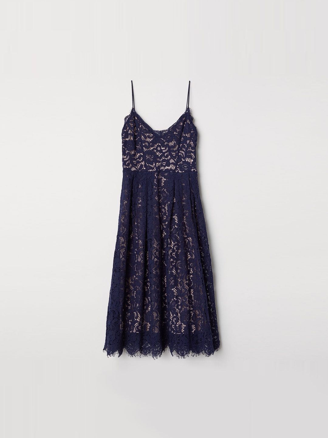 Buy H&M Women Navy Blue Self Design Lace Dress - Dresses for Women ...