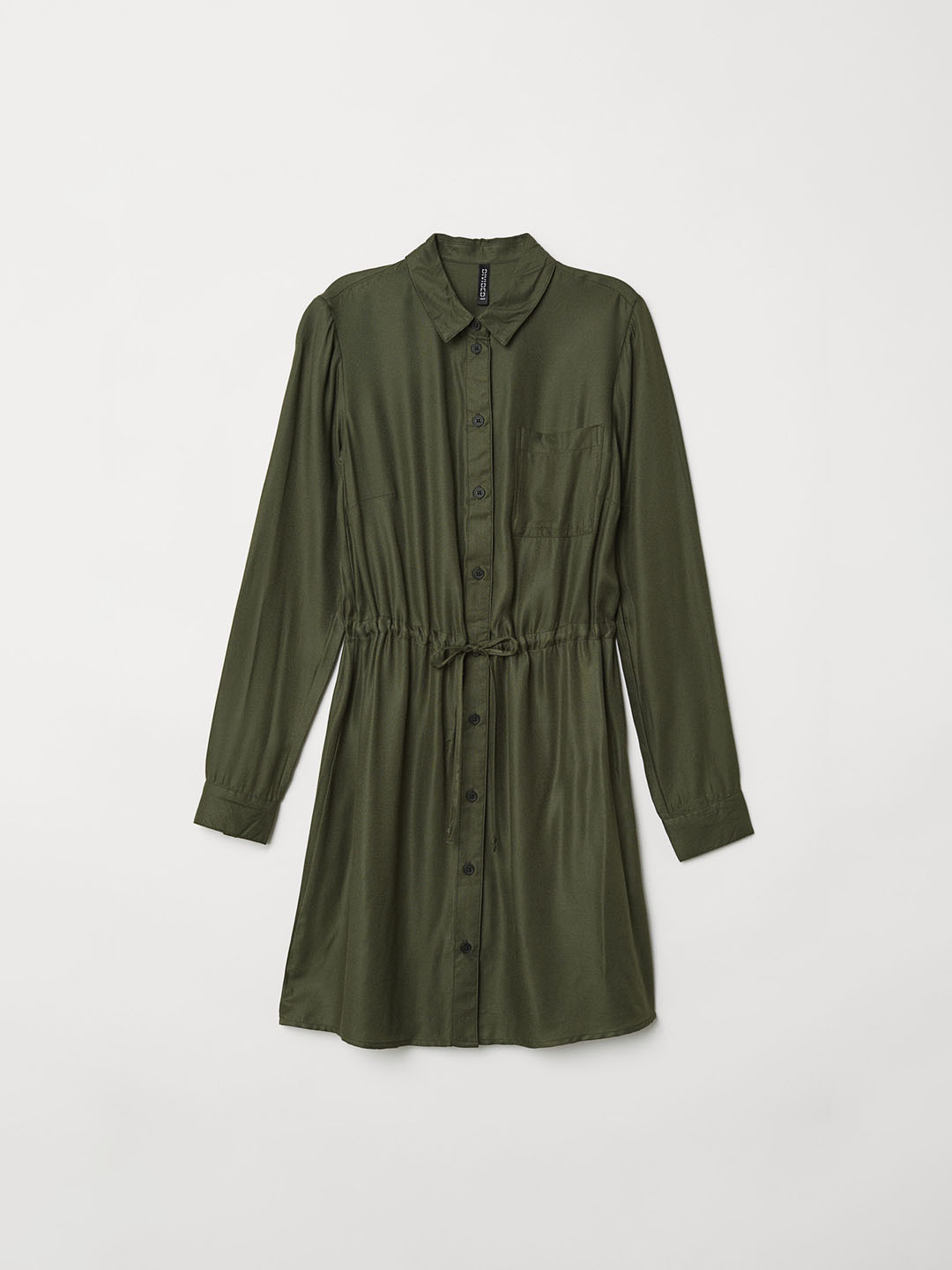 Buy H&M Women Olive Green Solid Shirt Dress Dresses for Women