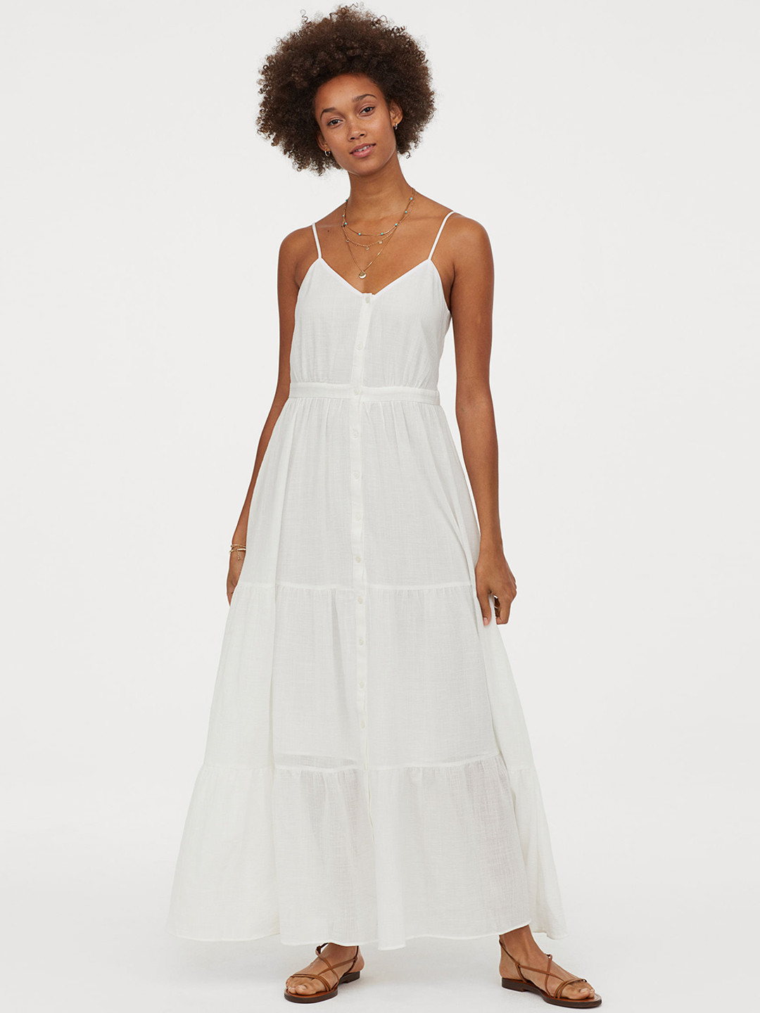 Buy H&M Women White Long Dress Dresses for Women 10333091 Myntra