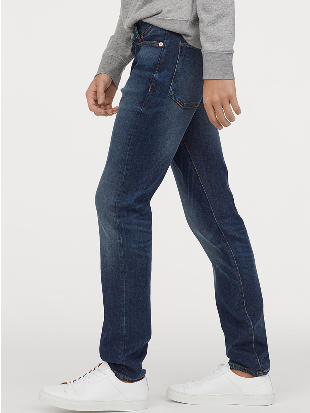 Buy H&M Men Blue Solid Slim Straight Comfort Jeans Jeans for Men