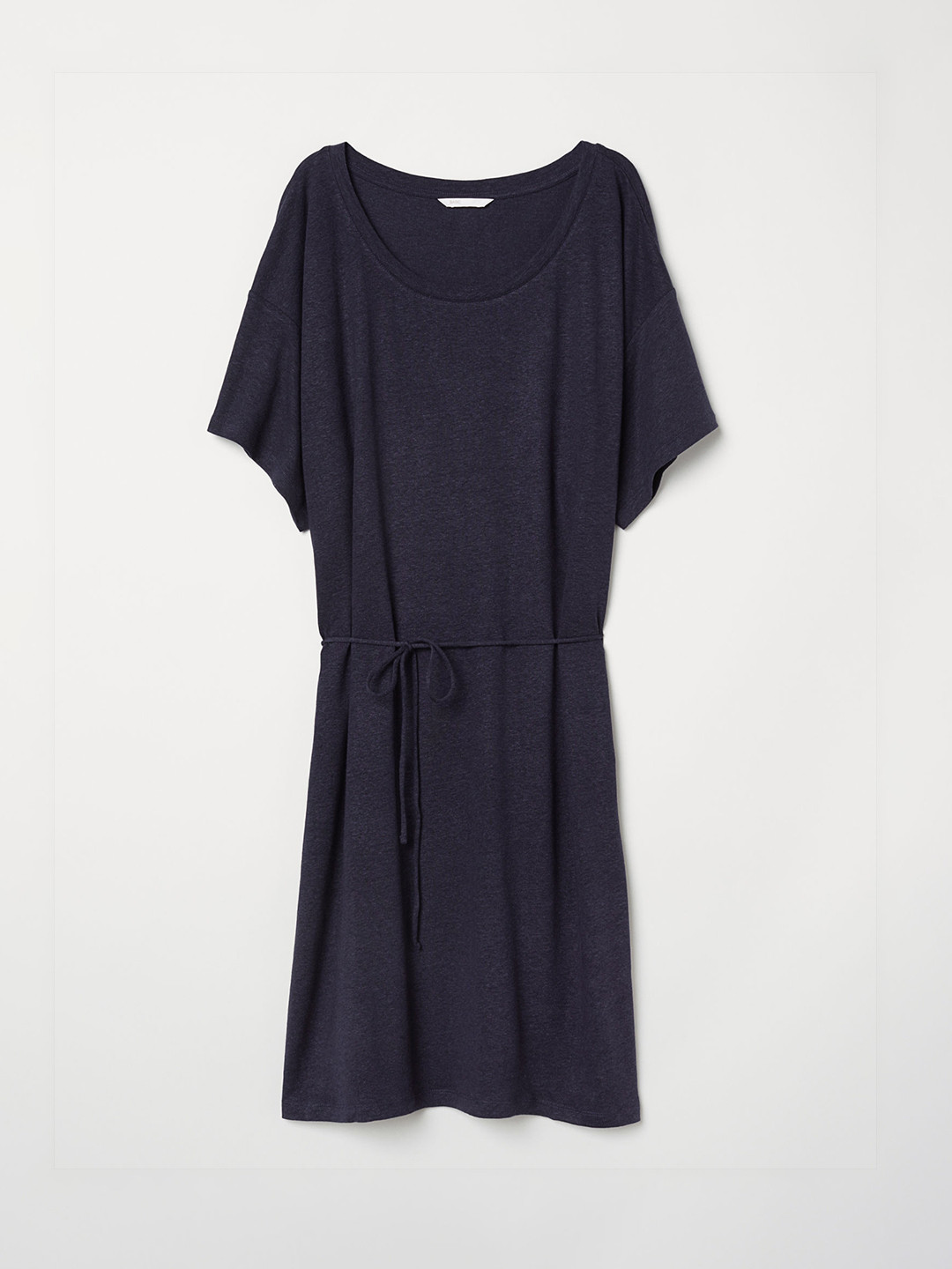 Buy H&M Women Navy Blue Solid Linen Blend Dress Dresses for Women