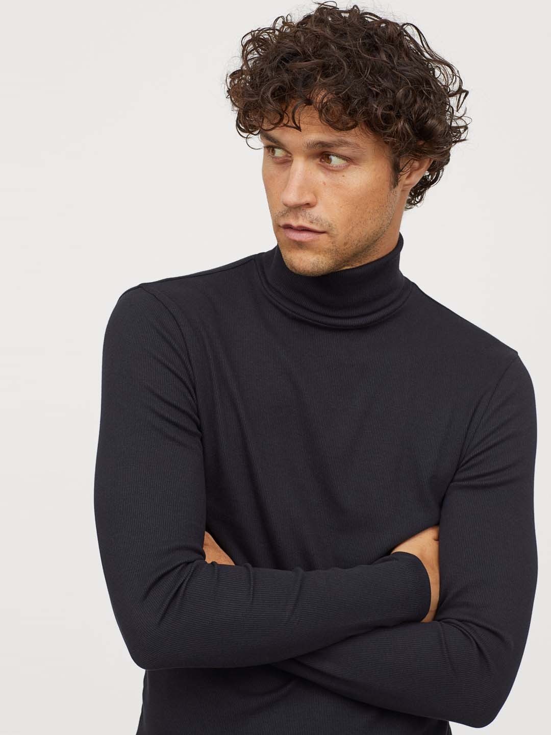 Buy H&M Men Ribbed Polo Neck Top Sweatshirts for Men 10471690 Myntra