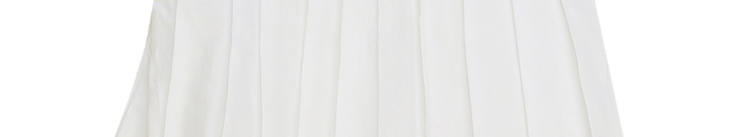 Buy Shreem Kids Girls White Solid Flared Midi Skirt - Skirts for Girls ...