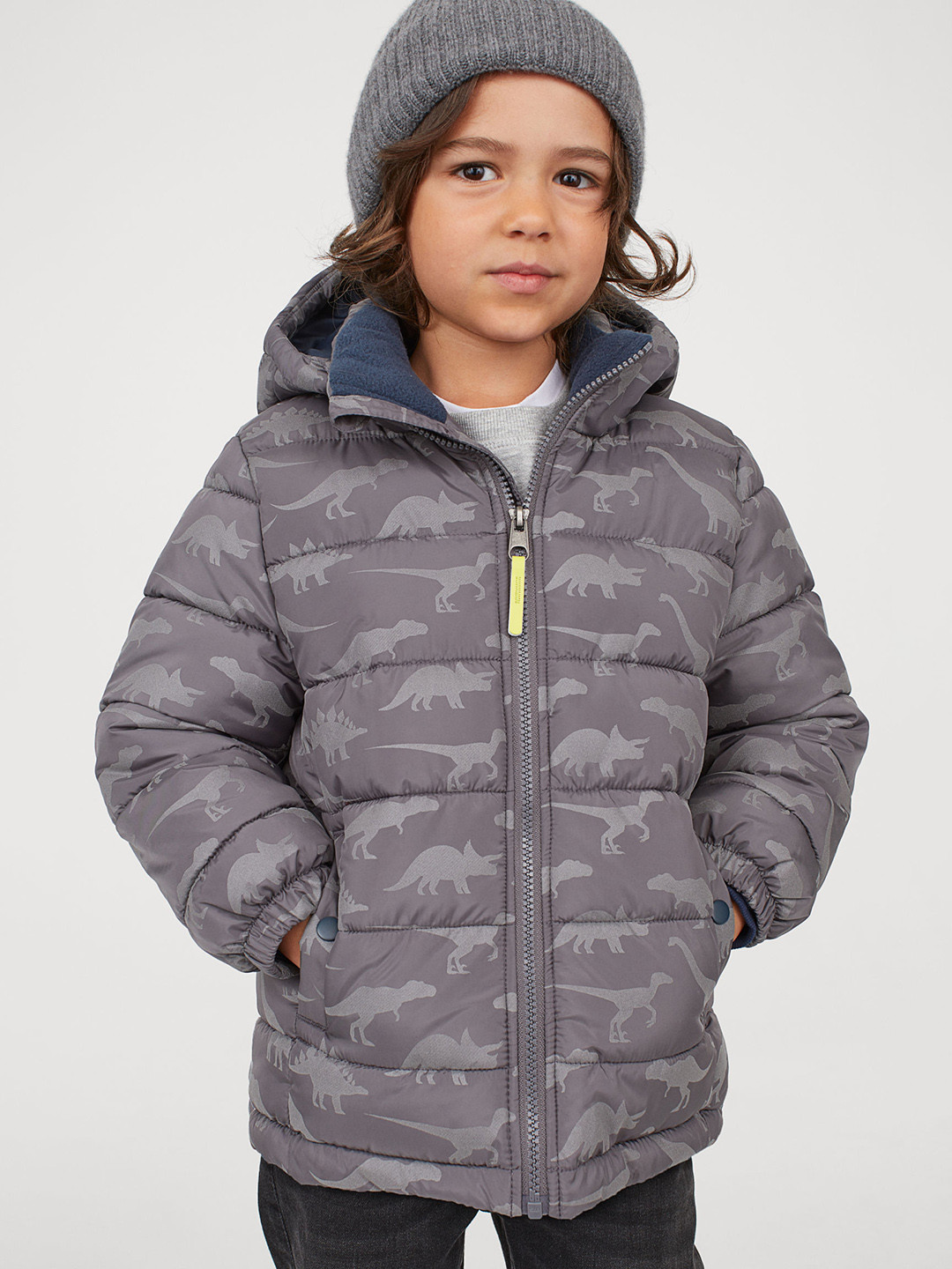 Buy H&M Boys Grey Printed Water Repellent Jacket Jackets for Boys