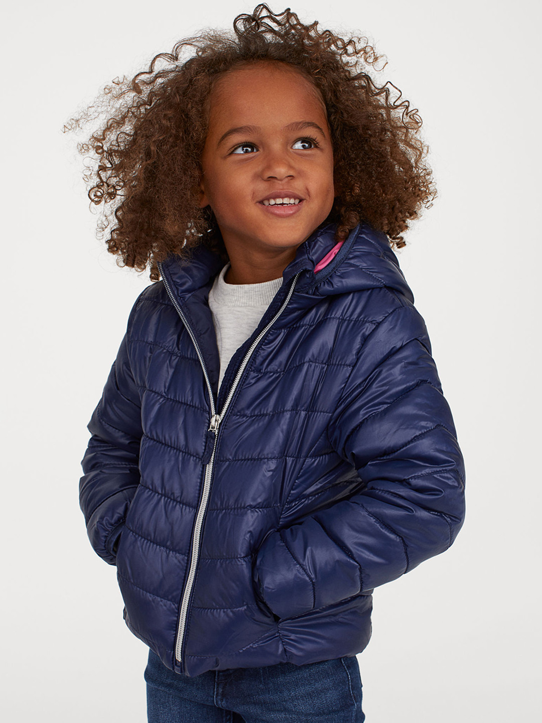 Buy H&M Girls Navy Blue Padded Lightweight Jacket Jackets for Girls