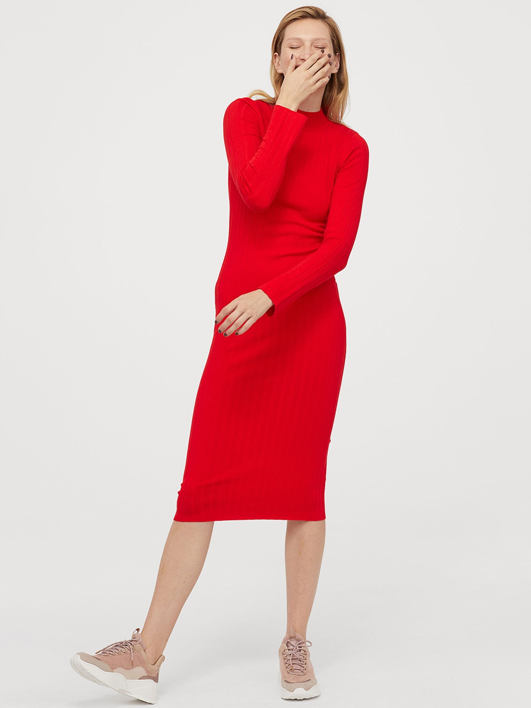 Buy H&M Women Red Fine Knit Dress Dresses for Women 10483282 Myntra