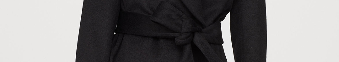 Buy H&M Black Solid Wool Blend Coat - Coats for Women 10477160 | Myntra