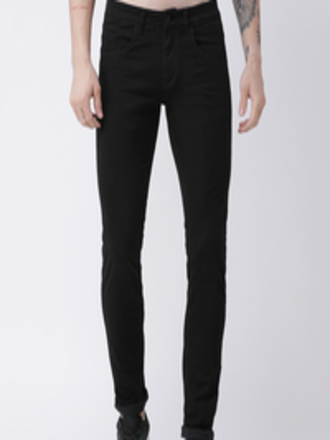Buy Rex Straut Jeans Men Black Slim Fit Mid Rise Clean Look Jeans ...