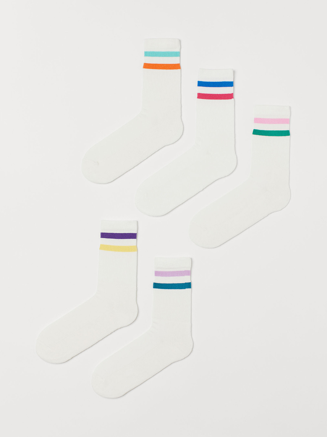 Buy H&M Men White Striped 5 Pack Socks Socks for Men 10488312 Myntra