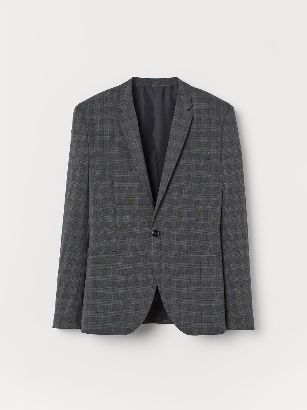 Buy H&M Men Grey Checked Jacket Muscle Fit Blazers for Men 10487696