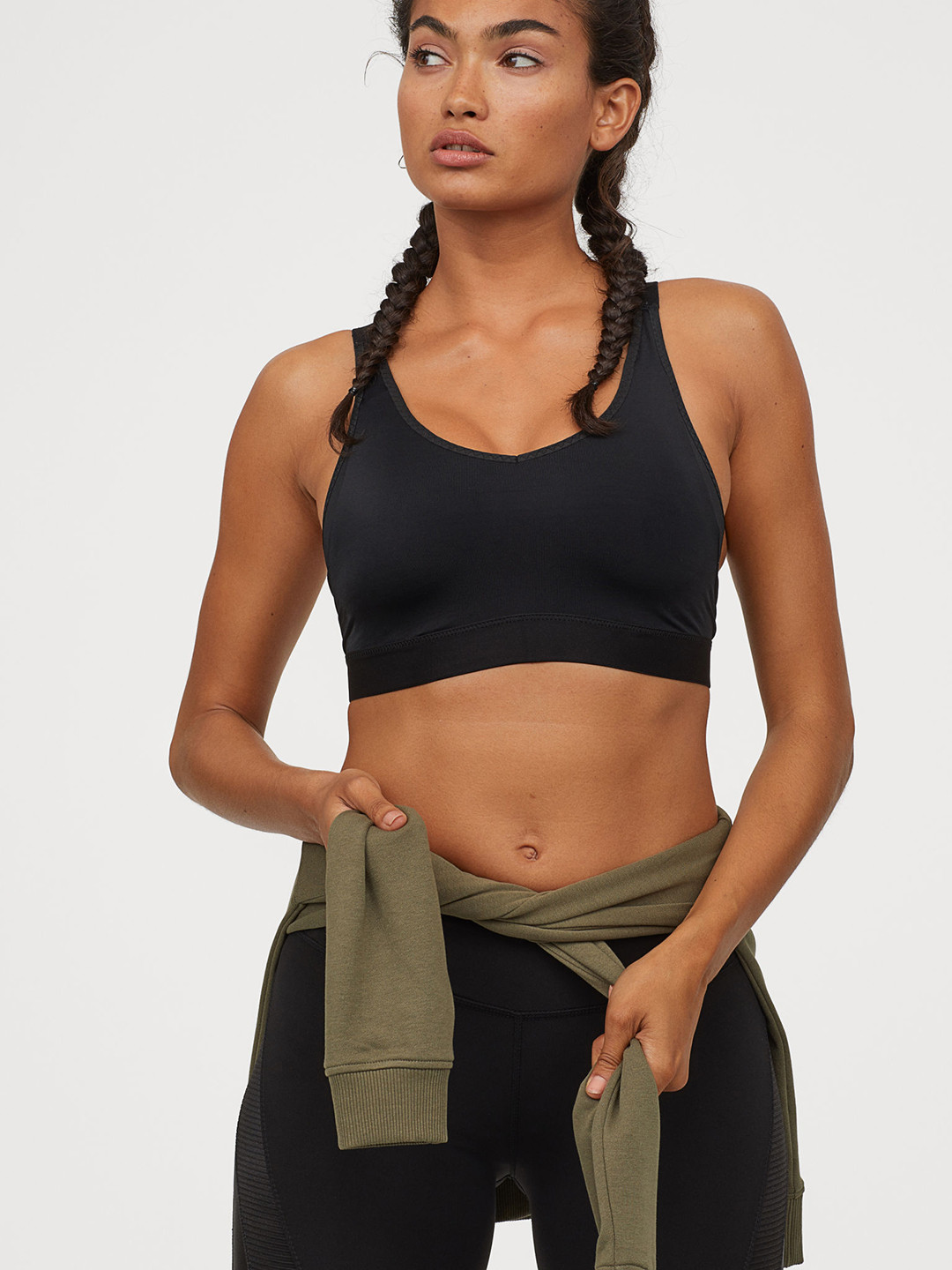 Buy H&M Women Solid Black Sports Bra High Support Bra for Women