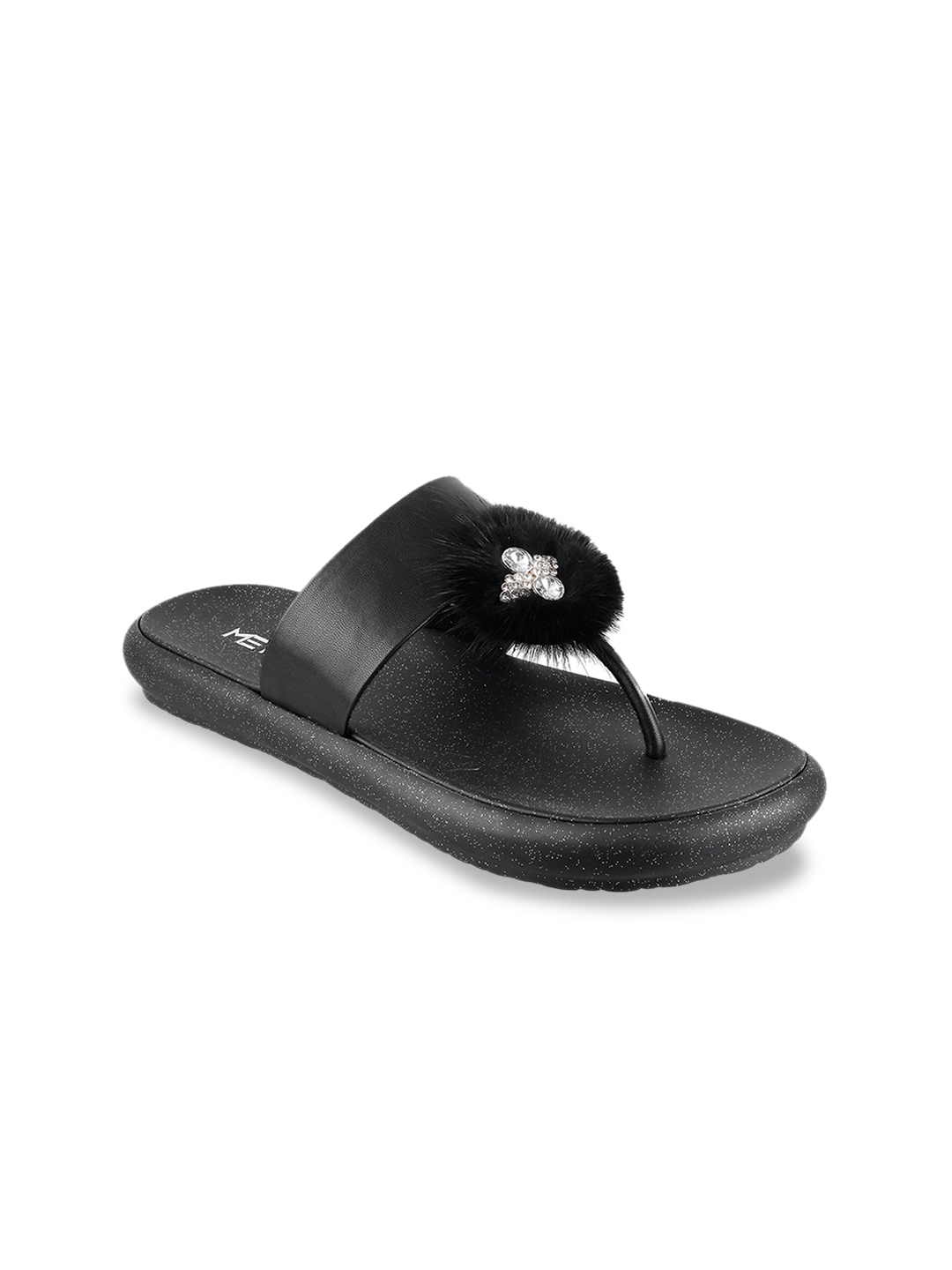 t strap flats black