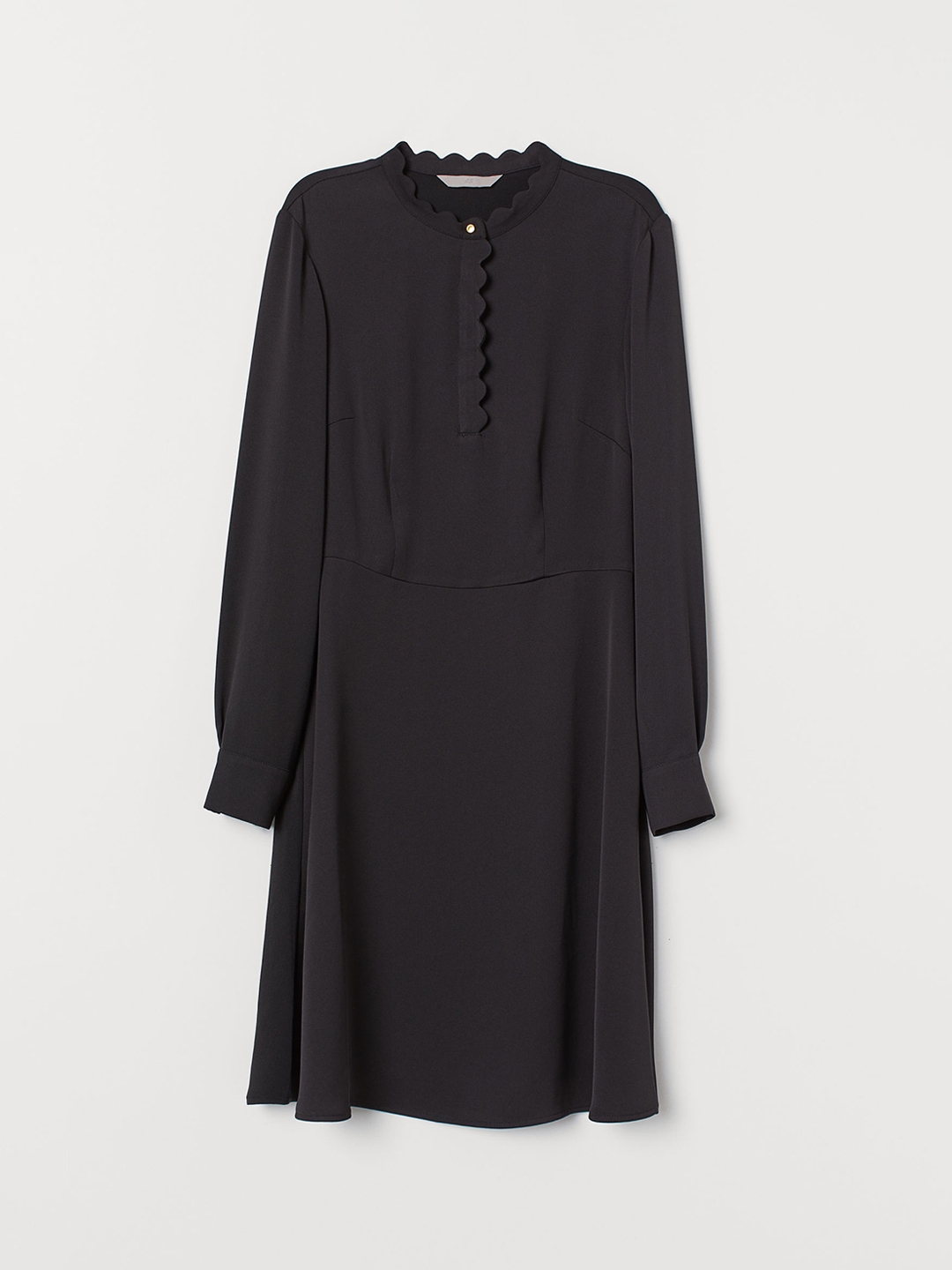 Buy H&M Women Black Scallop Trimmed Dress - Dresses for Women 10476906 ...