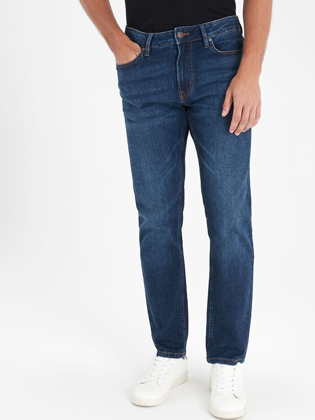Buy Next Men Blue Slim Fit Mid Rise Clean Look Ultra Flex Stretch Jeans ...