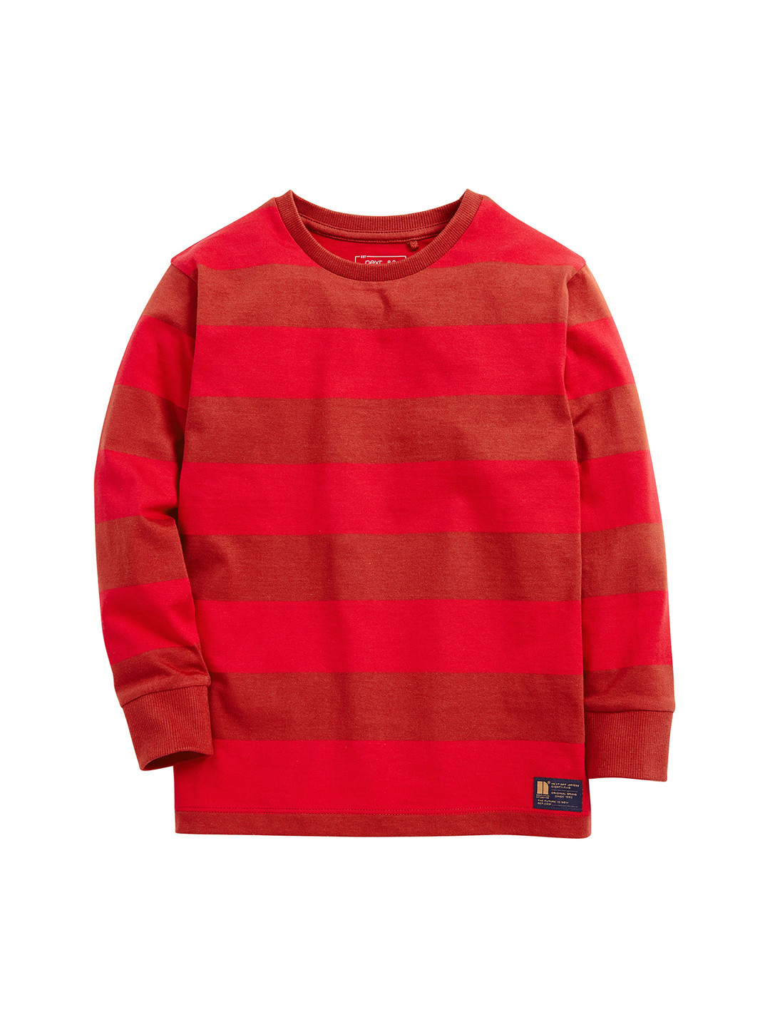 Buy Next Boys Red Striped Round Neck Pure Cotton T Shirt Tshirts for