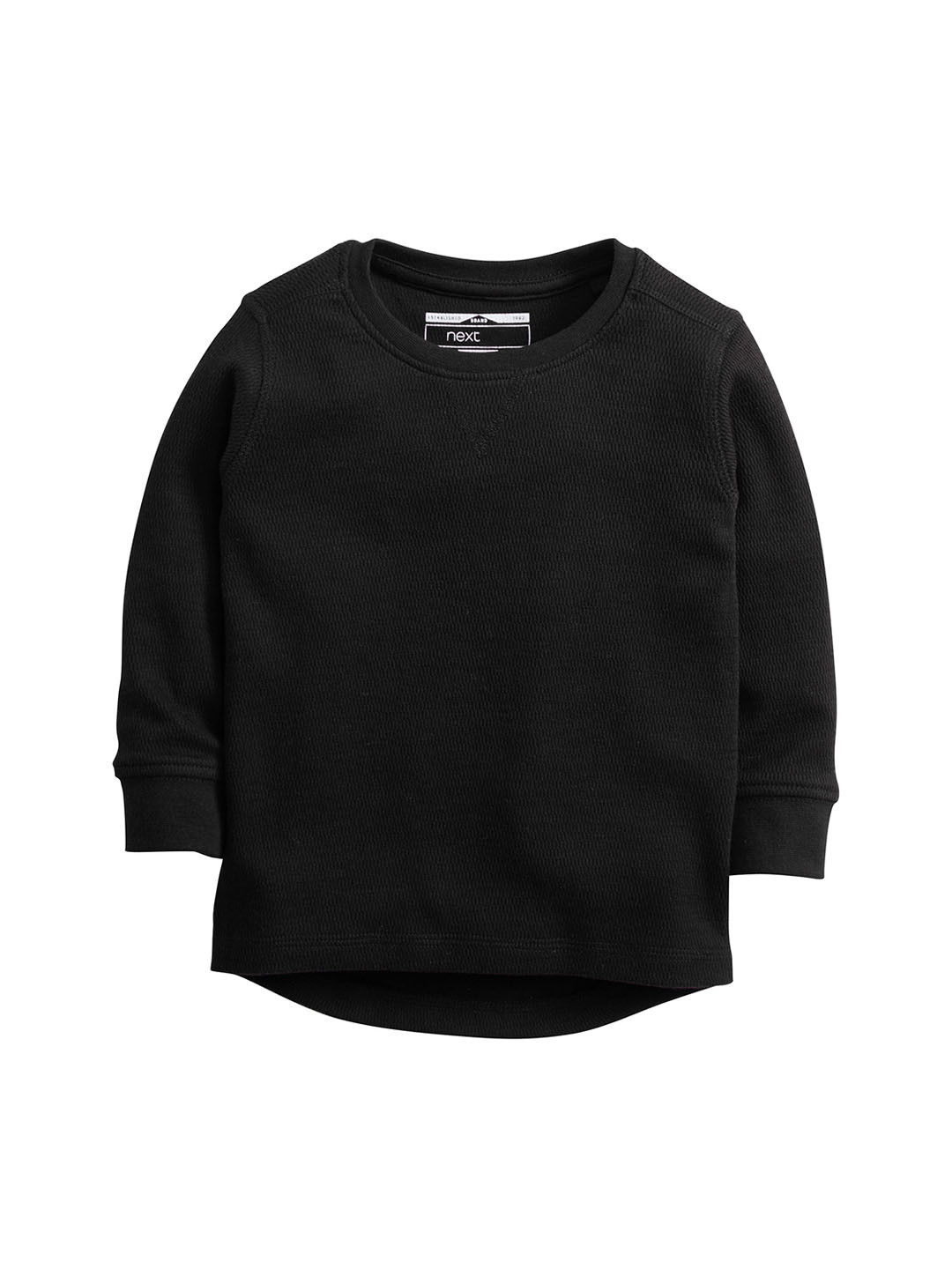 Buy Next Boys Black Solid Round Neck Pure Cotton T Shirt Tshirts for