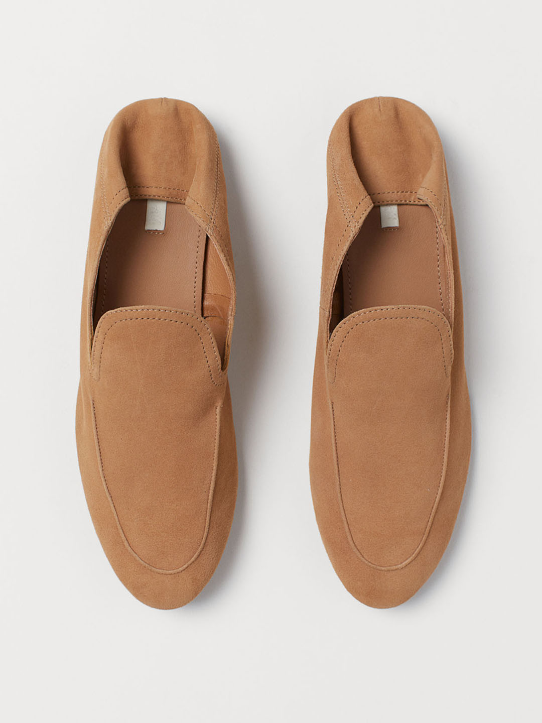 Buy H&M Women Beige Solid Suede Loafers Flats for Women 10516486 Myntra