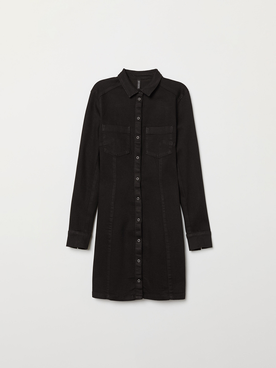 Buy H&M Women Black Solid Fitted Shirt Dress Dresses for Women