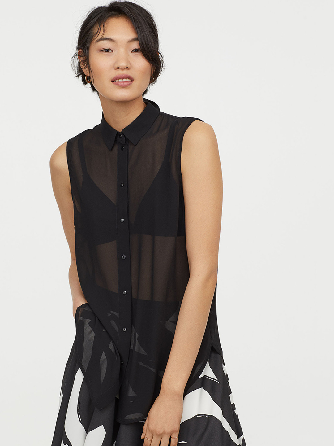 Buy H&M Women Black Sleeveless Blouse Tops for Women 10518870 Myntra