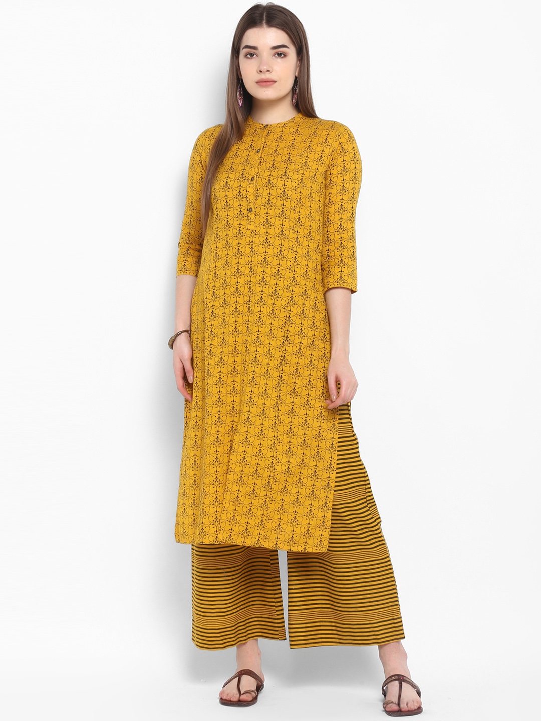 myntra mustard kurti