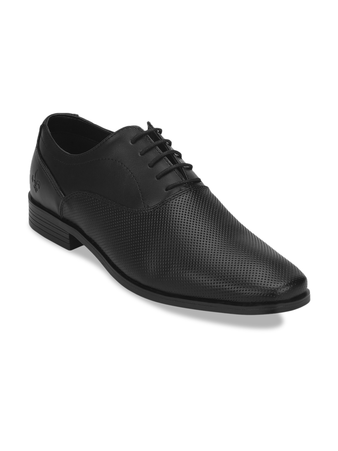 red tape mens black leather formal shoes