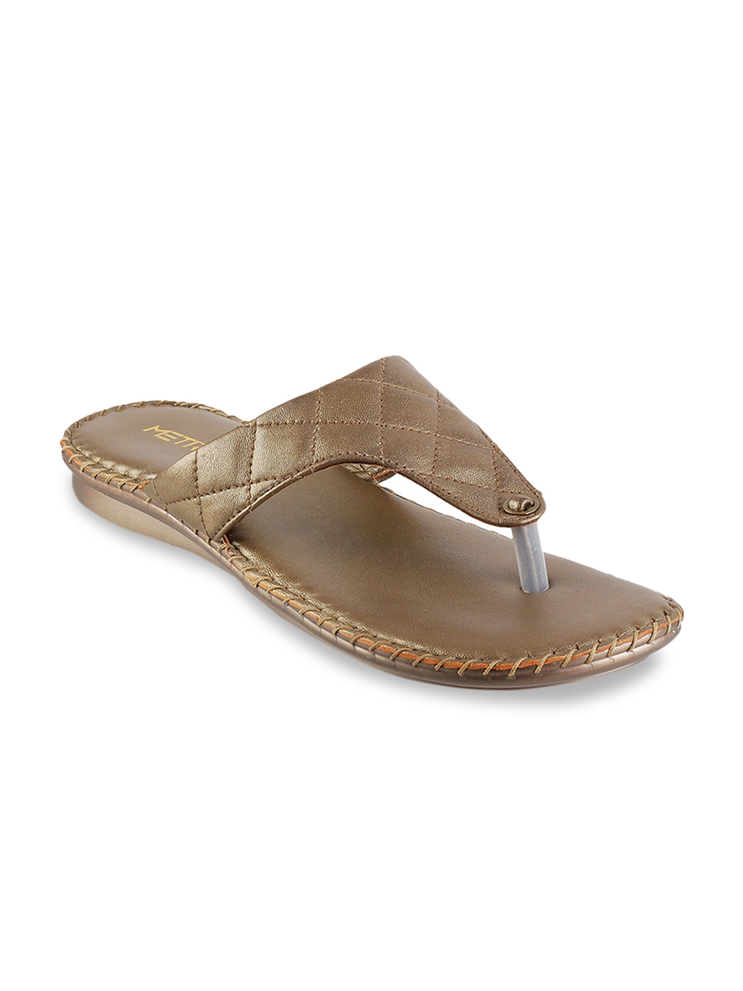 gold t strap flats