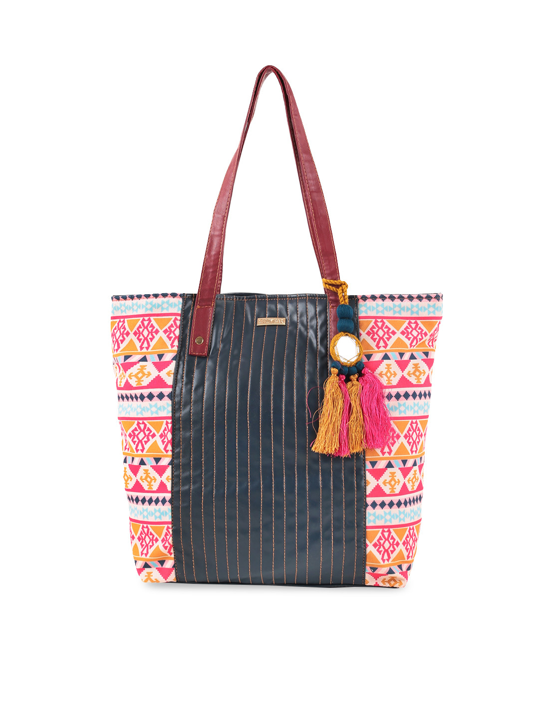 Buy Chumbak Navy Blue & Red Printed Shoulder Bag Handbags for Women