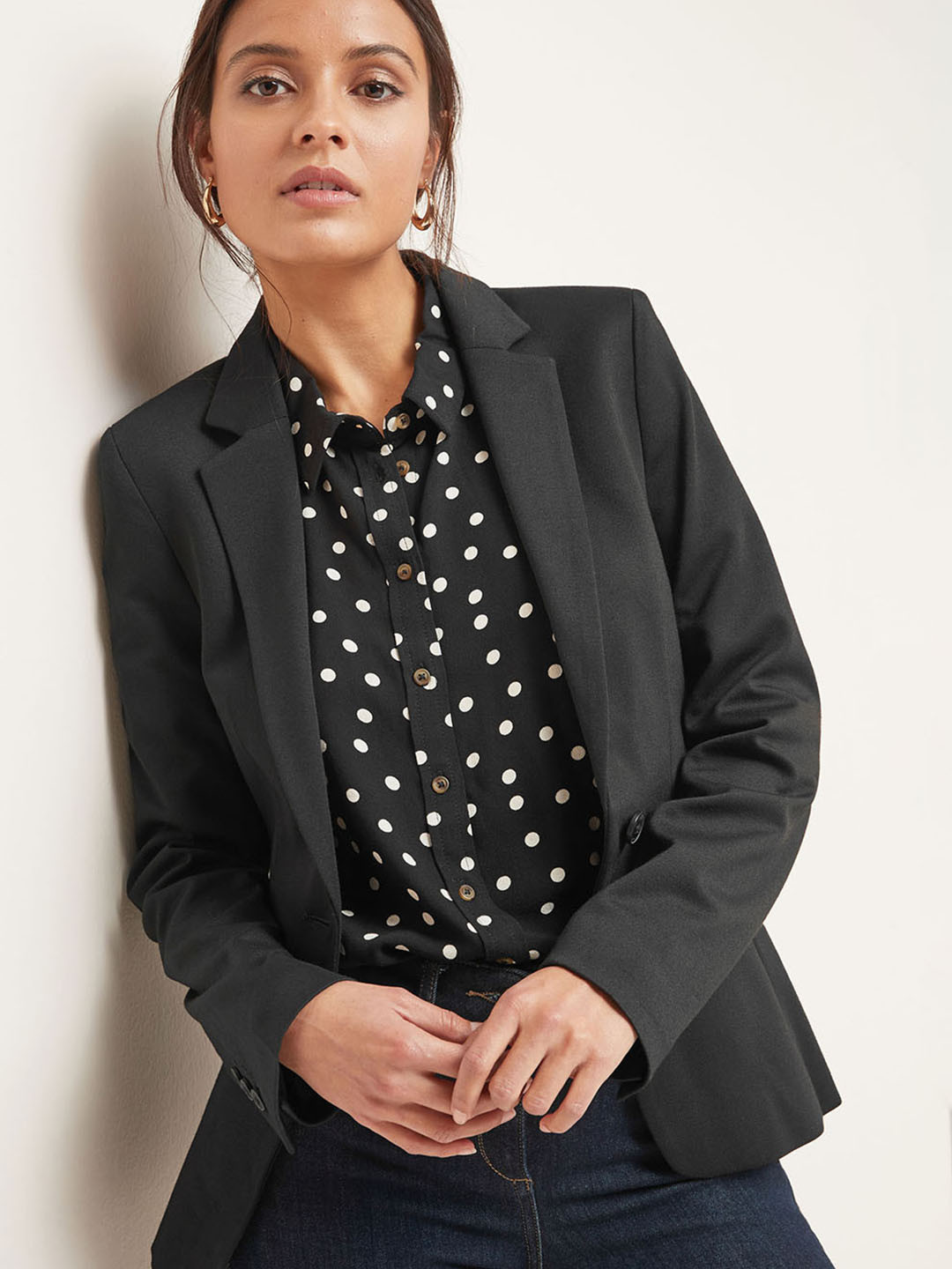 Buy Next Women Black Solid Regular Fit Single Breasted Blazer Blazers
