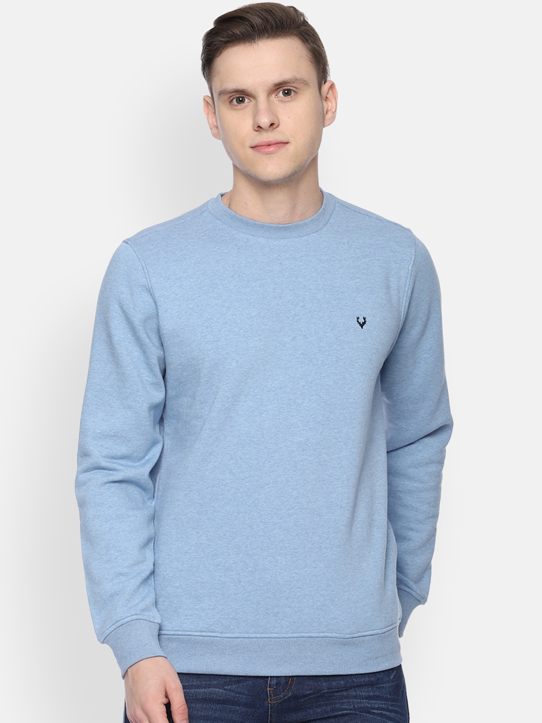 Buy Allen Solly Men Blue Solid Sweatshirt - Sweatshirts for Men ...