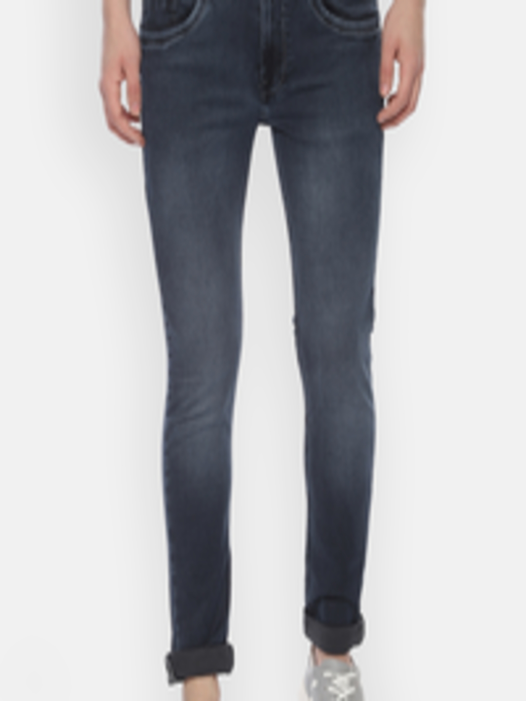 Buy V Dot Men Blue Slim Fit Mid Rise Clean Look Stretchable Jeans ...