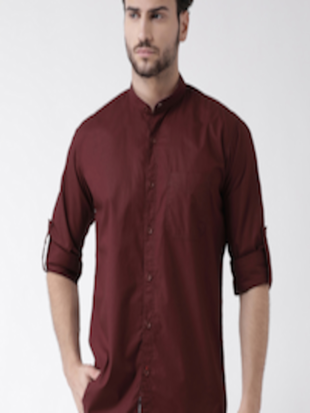 Buy COBB Men Maroon Slim Fit Solid Casual Shirt - Shirts for Men ...