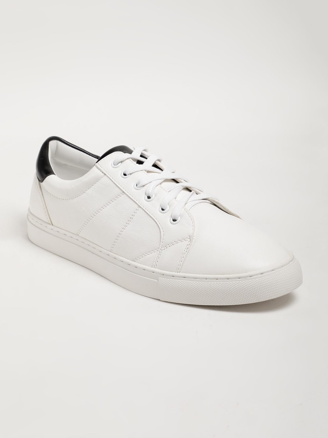 white solid sneakers for men