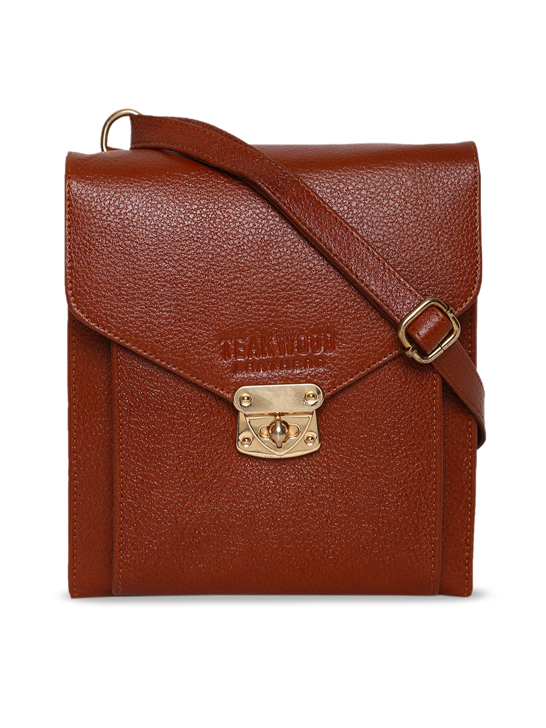 Buy Teakwood Leathers Women Brown Solid Leather Sling Bag Handbags