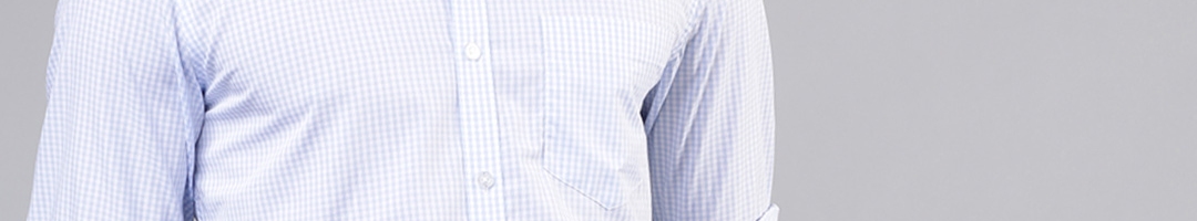 Buy HIGHLANDER Men White & Blue Slim Fit Checked Casual Shirt - Shirts ...