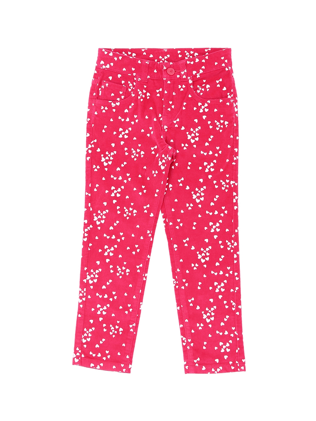 Buy Pantaloons Junior Girls Pink & White Regular Fit Printed Regular ...