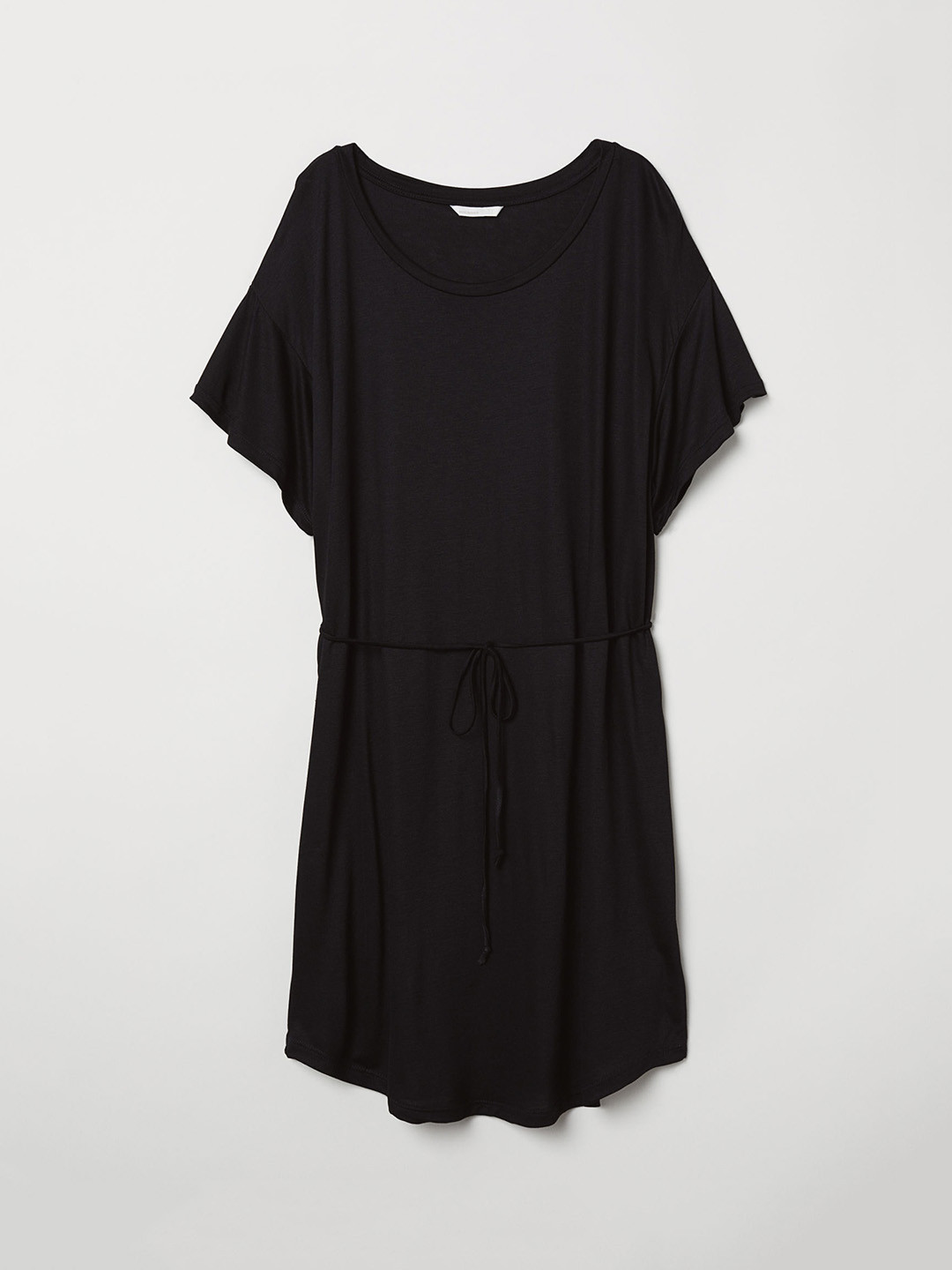 Buy H&M Women Black T Shirt Dress With A Tie Belt Dresses for Women