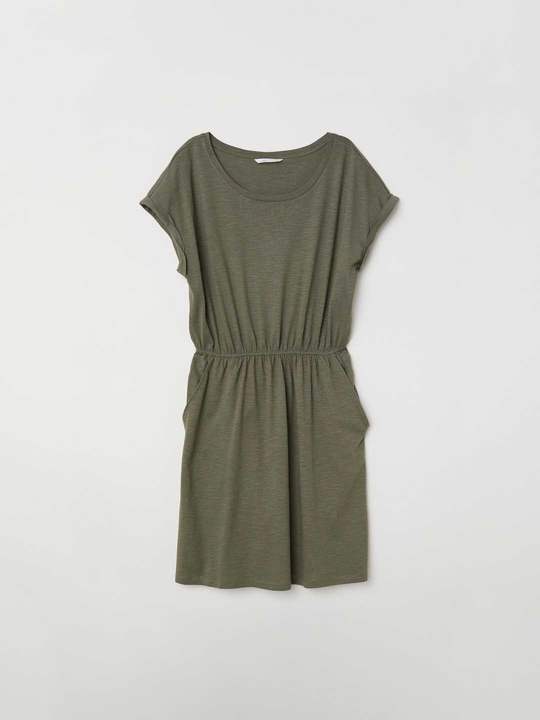 Buy H&M Women Green Solid Jersey Dress Dresses for Women 10379075 Myntra