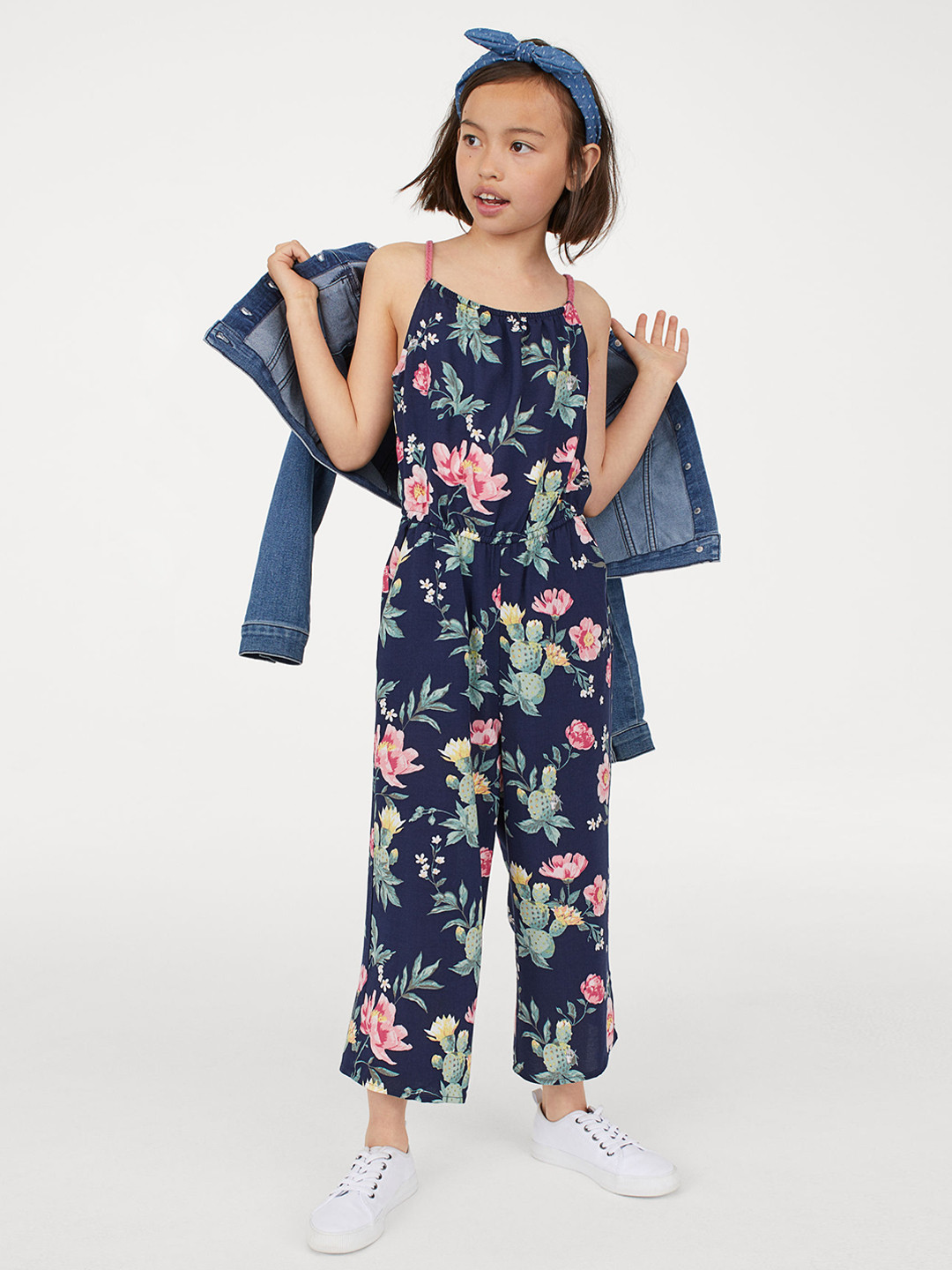 Buy H&M Girls Blue Patterned Jumpsuit Jumpsuit for Girls 10377275