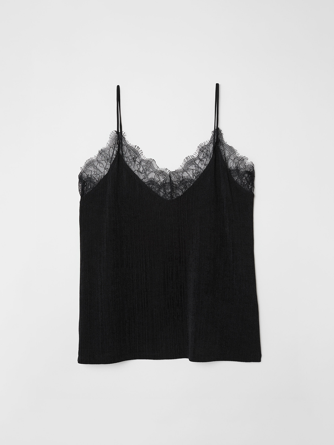 Buy H&M Women Black Solid Top With Lace - Tops for Women 10378413 | Myntra