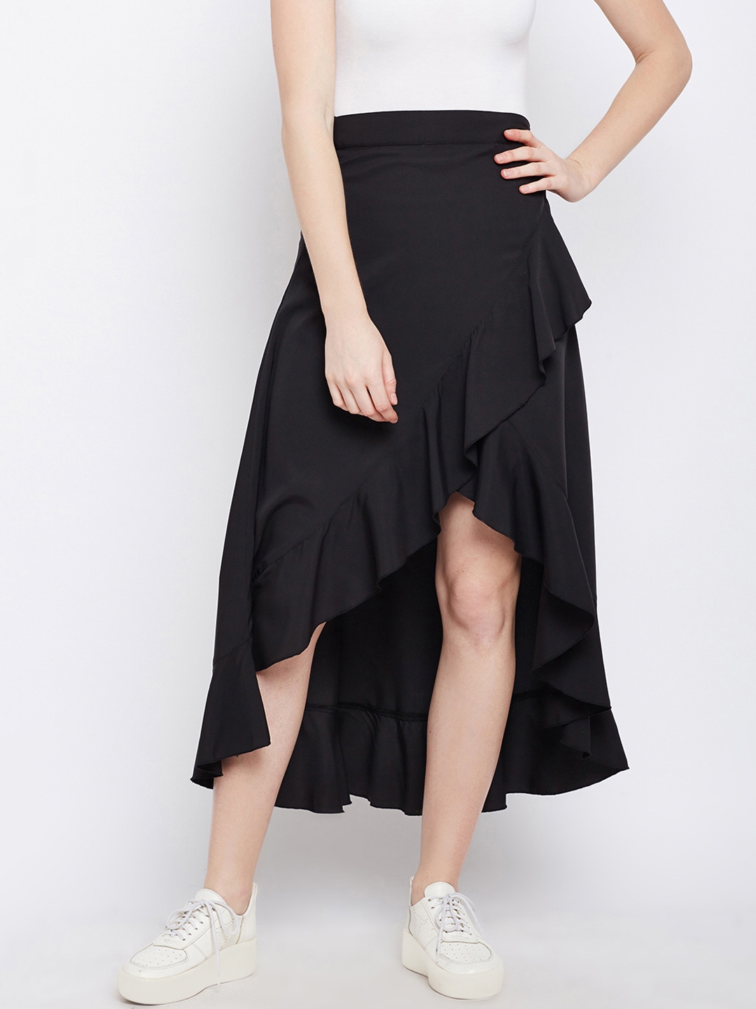 maxi ruffle wrap skirt