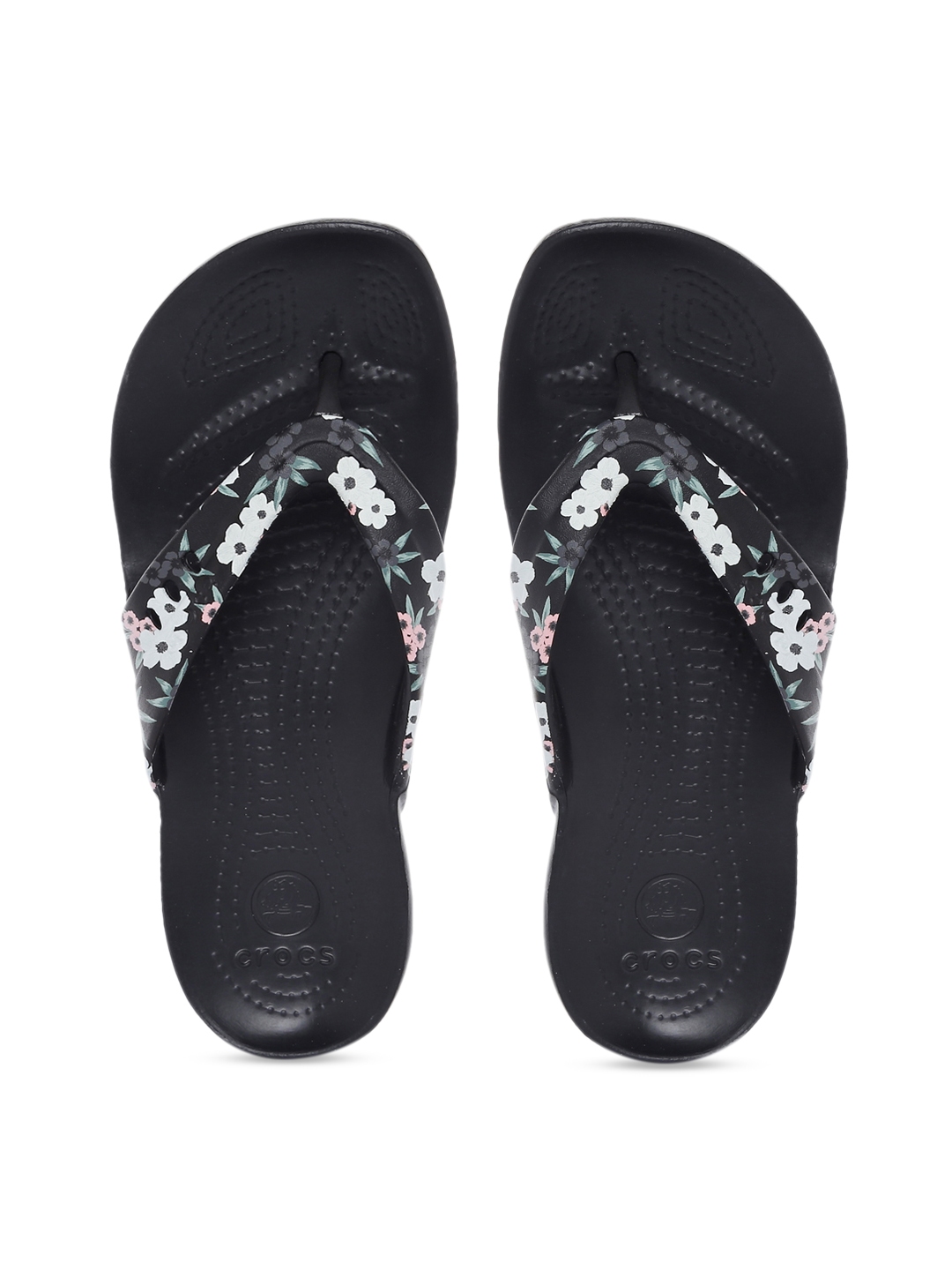 Buy Crocs Kadee Women Black Printed Thong Flip Flops - Flip Flops for ...