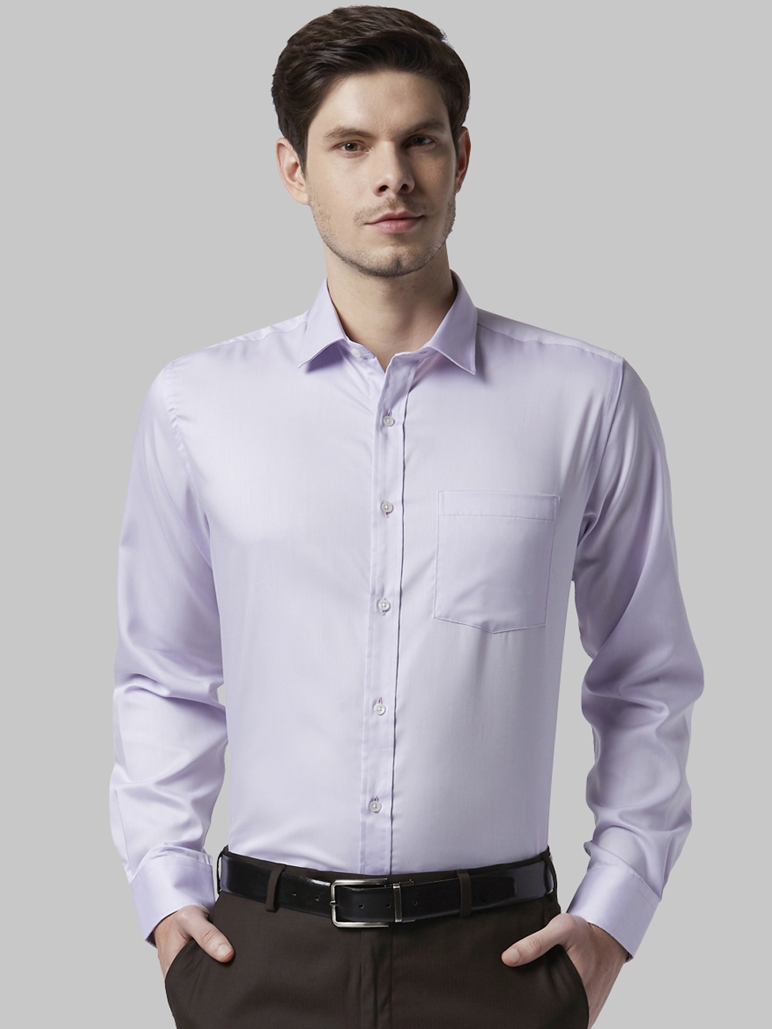 Buy Park Avenue Men Lavender Regular Fit Solid Formal Shirt - Shirts ...
