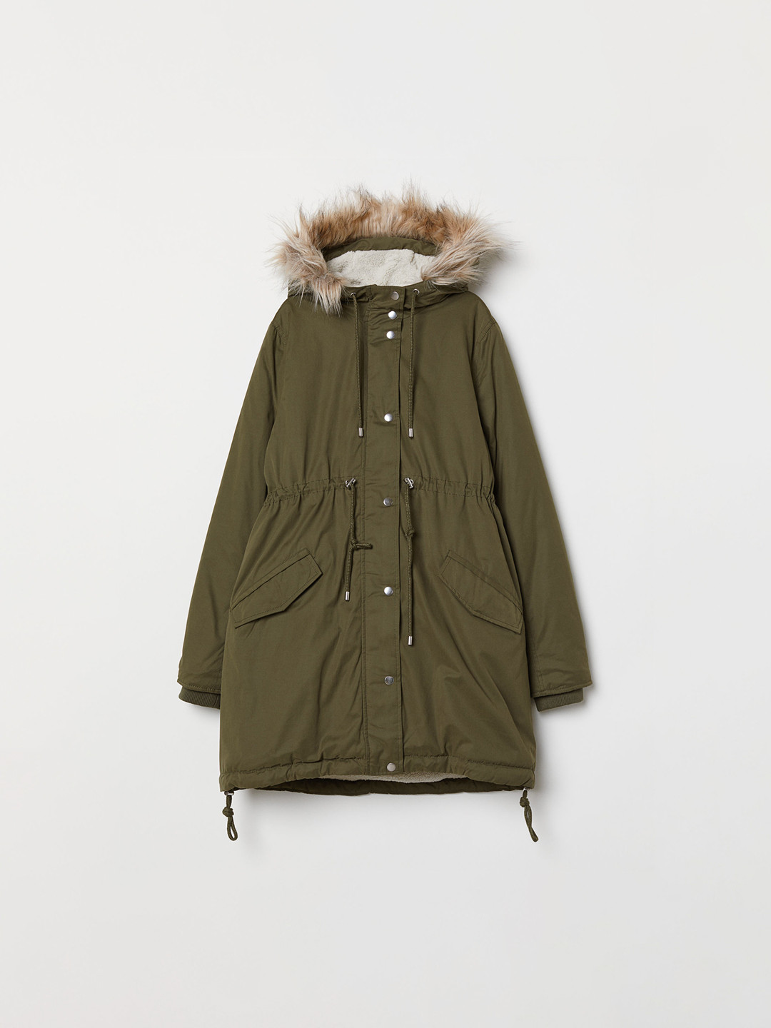 Buy H&M Women Green Solid MAMA Sustainable Padded Sustainable Parka Jackets for Women 10381973