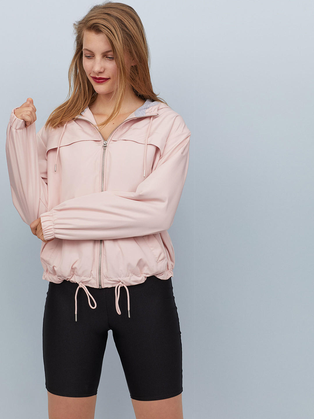 Buy H&M Women Pink Solid Hooded Jacket Jackets for Women 10384723