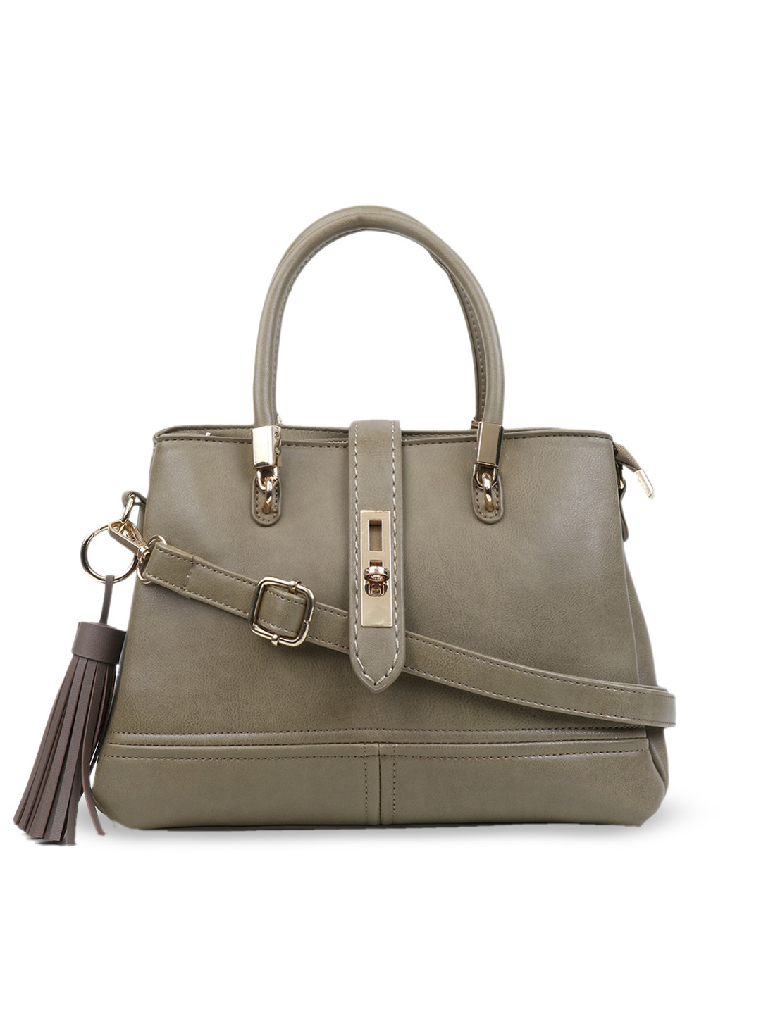Buy SCENTRA Olive Green Solid Handheld Bag Handbags for Women