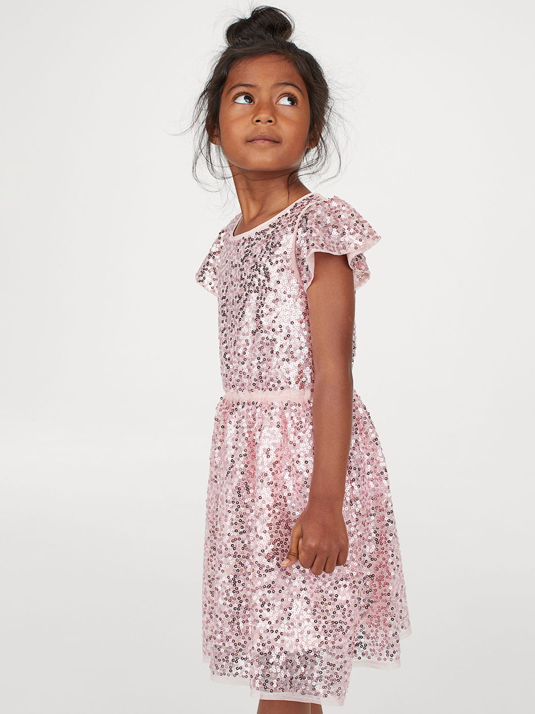 Buy H&M Girls Pink Sequined Tulle Dress Dresses for