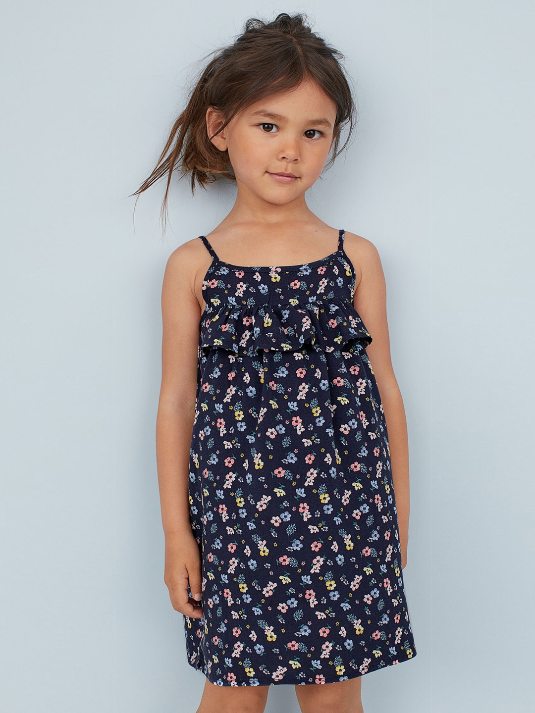 Buy H&M Girls Blue Printed Flounced Dress - Dresses for Girls 10384547 ...