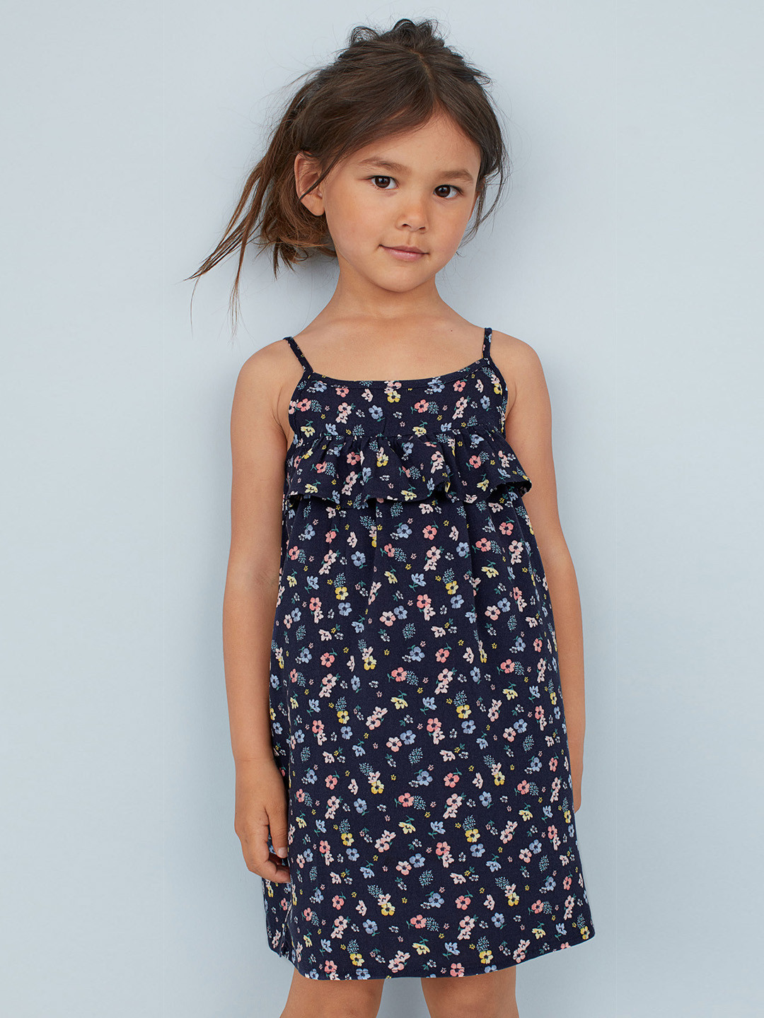 Buy H&M Girls Blue Printed Flounced Dress Dresses for Girls 10384547