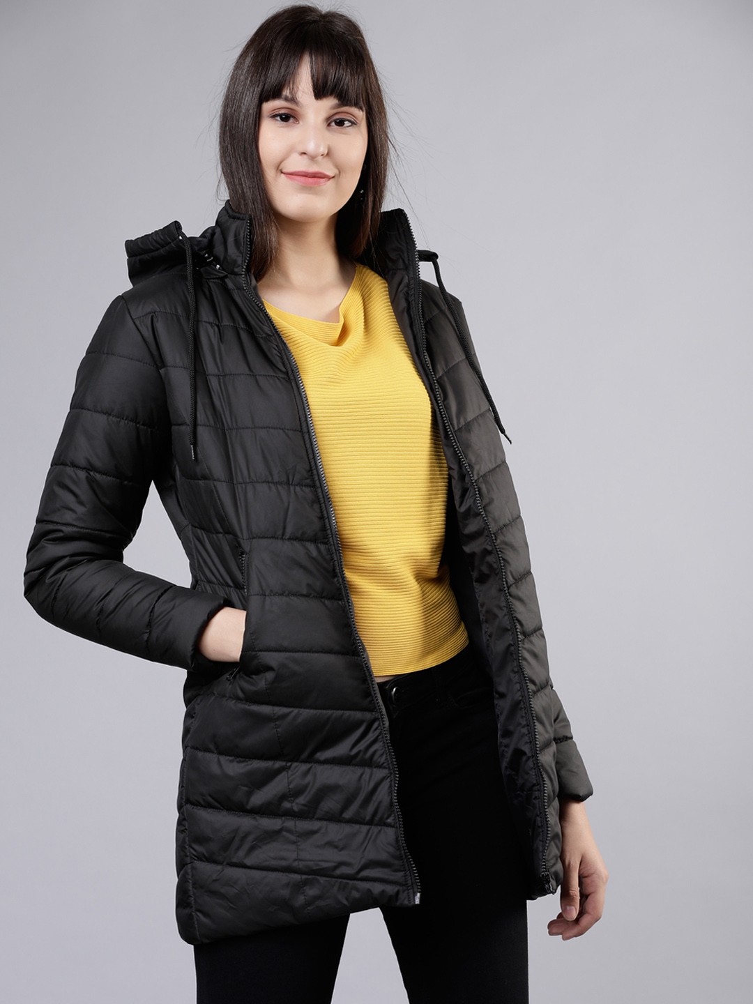 Buy Tokyo Talkies Women Black Solid Puffer Jacket Jackets for